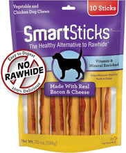 Load image into Gallery viewer, SmartSticks - 24 Packs of Real Bacon and Cheese Chews for Dogs | All Breeds