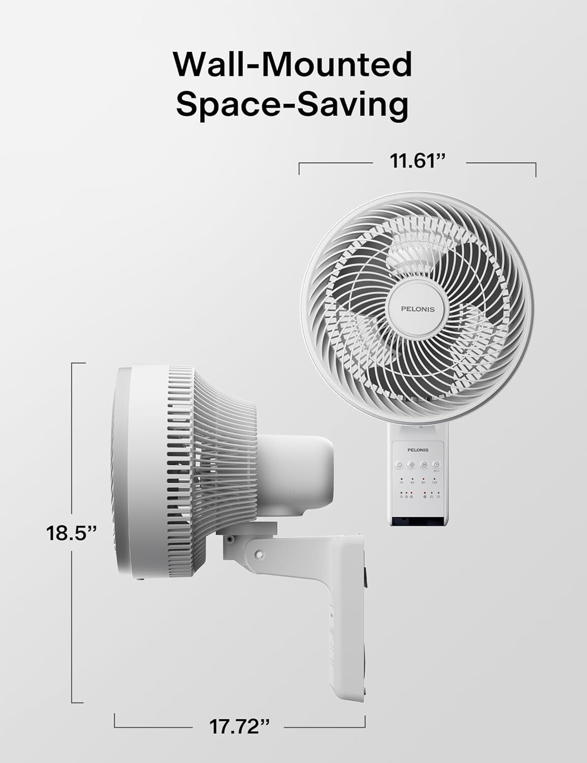 9" Wall Mount Fan with 90° Tilt: Oscillating & Remote-Controlled for All Rooms