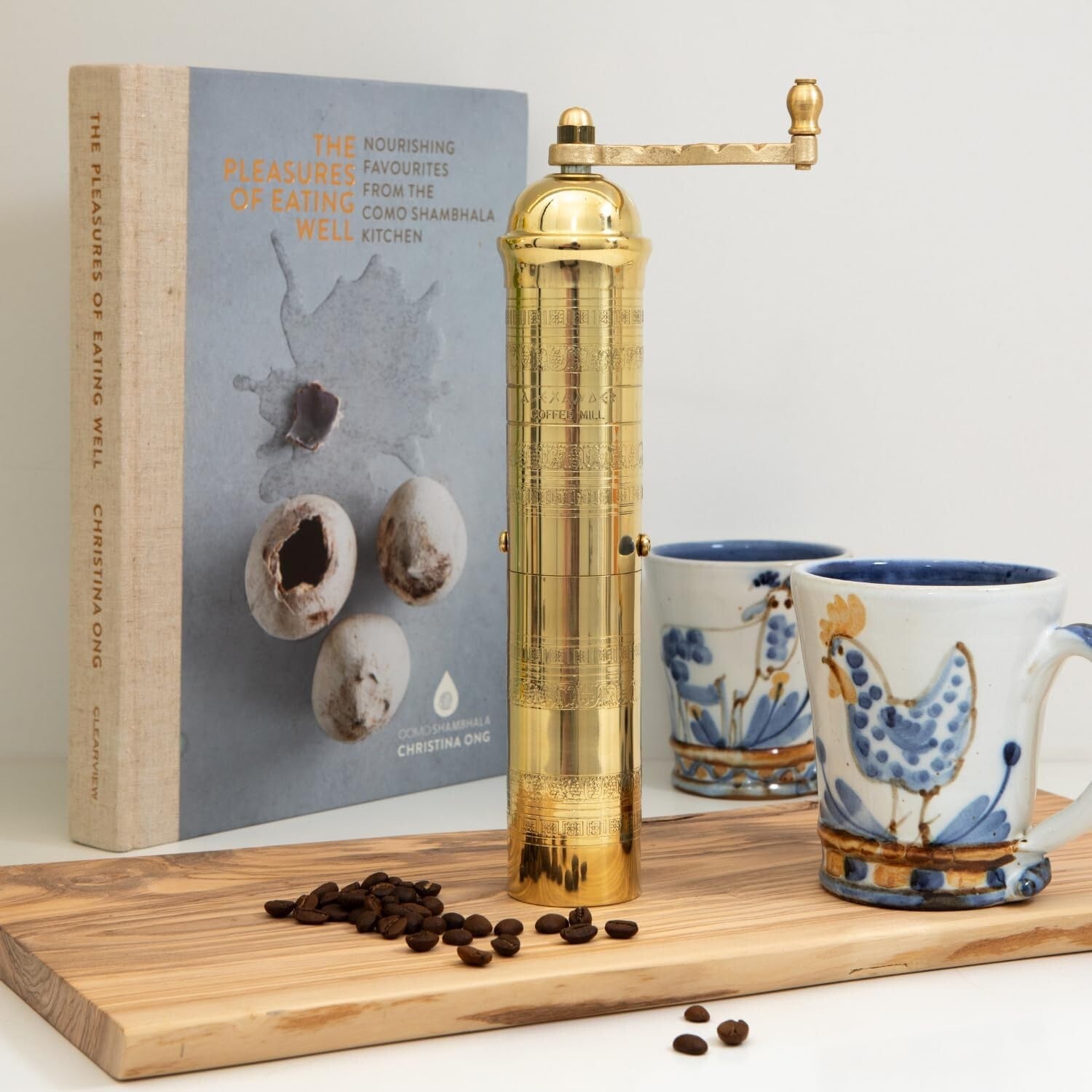 10.5-Inch Brass Greek Coffee Mill - Efficient Manual Grinder for Coffee Lovers