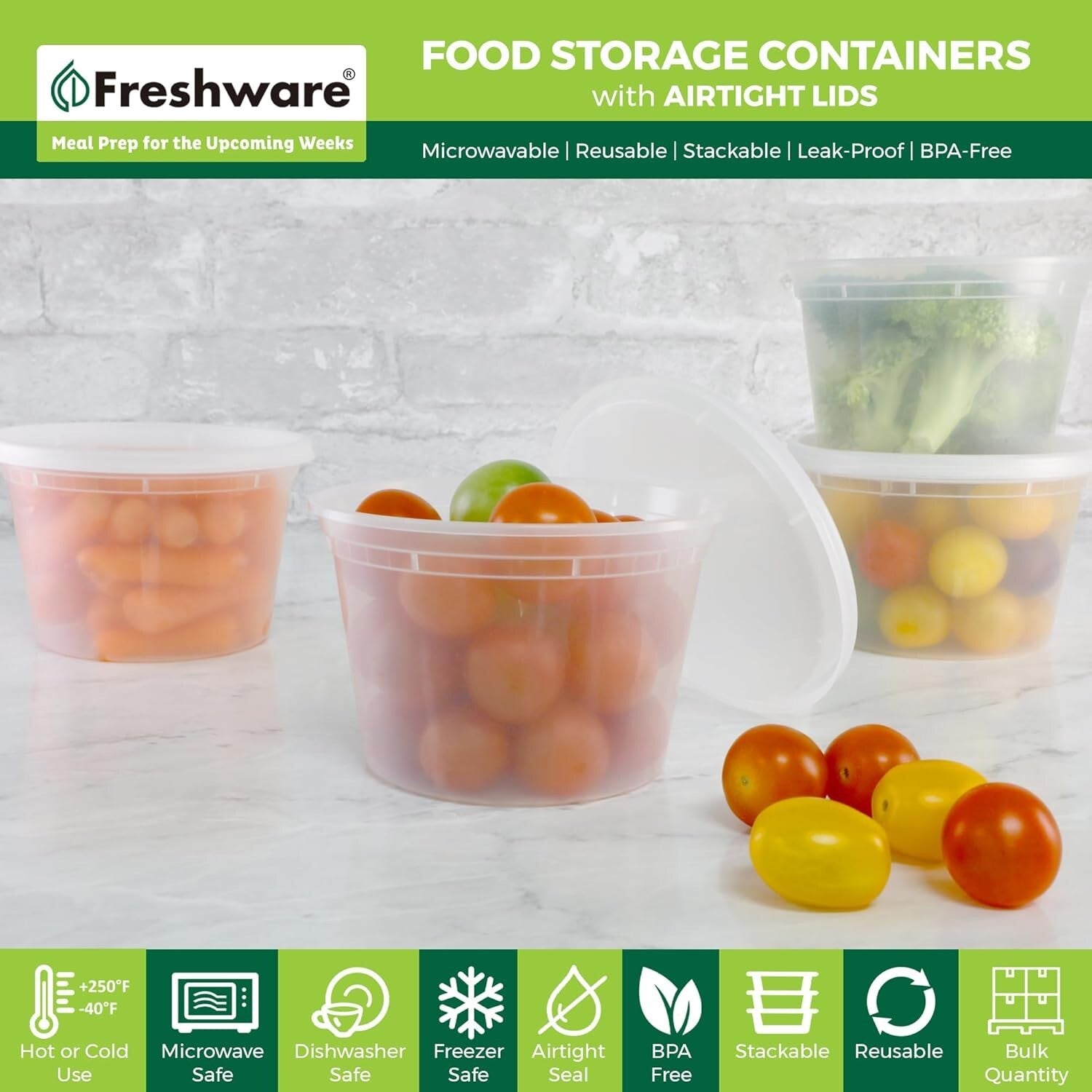 Durable 240-Count Food Storage Containers: Leak-Proof, BPA-Free, Versatile