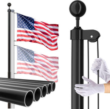 Load image into Gallery viewer, Versatile 25 FT Black Flag Pole with 3x5 Flag - Space-Saving and Elegant Design