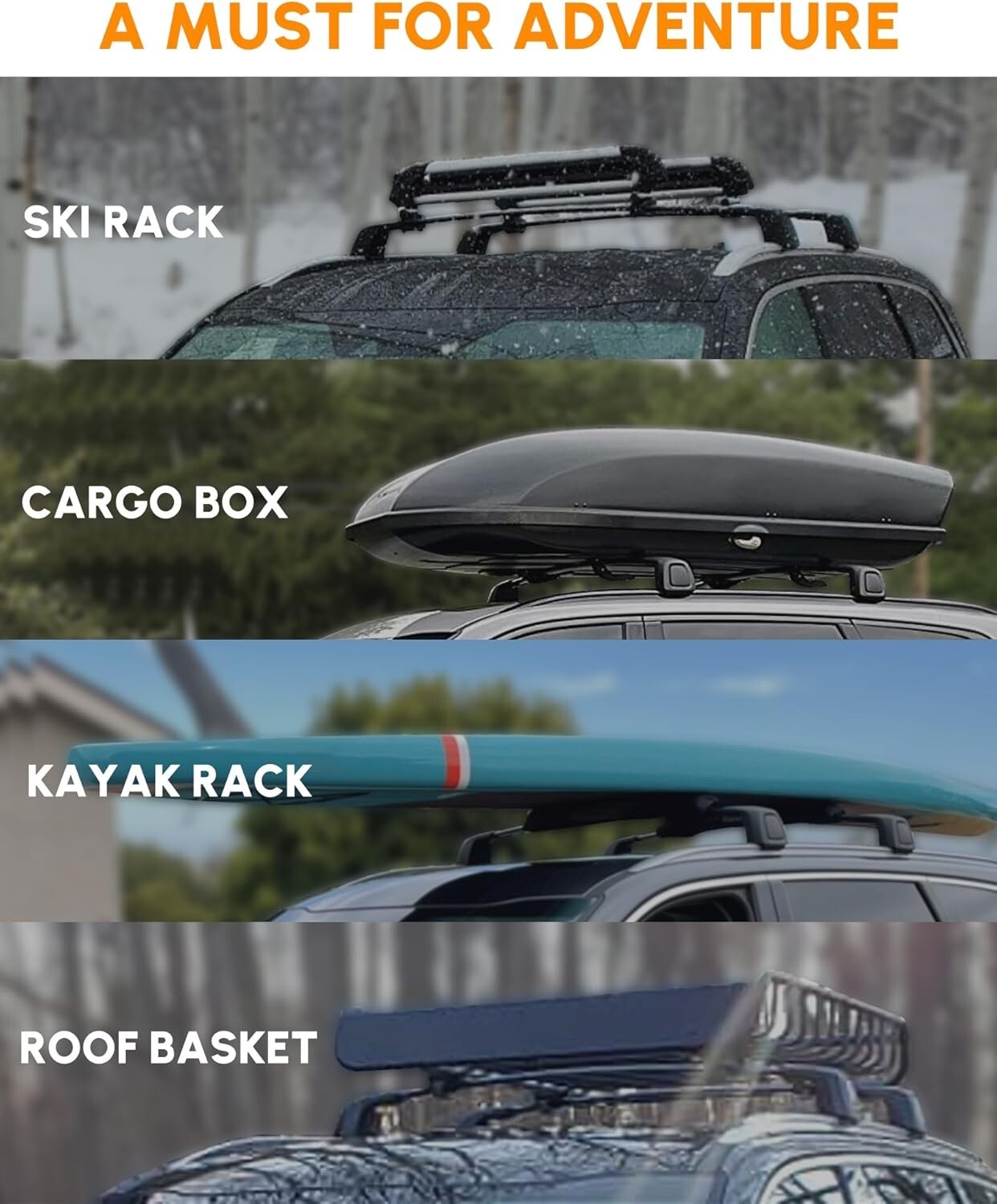 Aerodynamic Cargo Crossbars for Kia Sorento with Flush Side Rails (2021-2025)