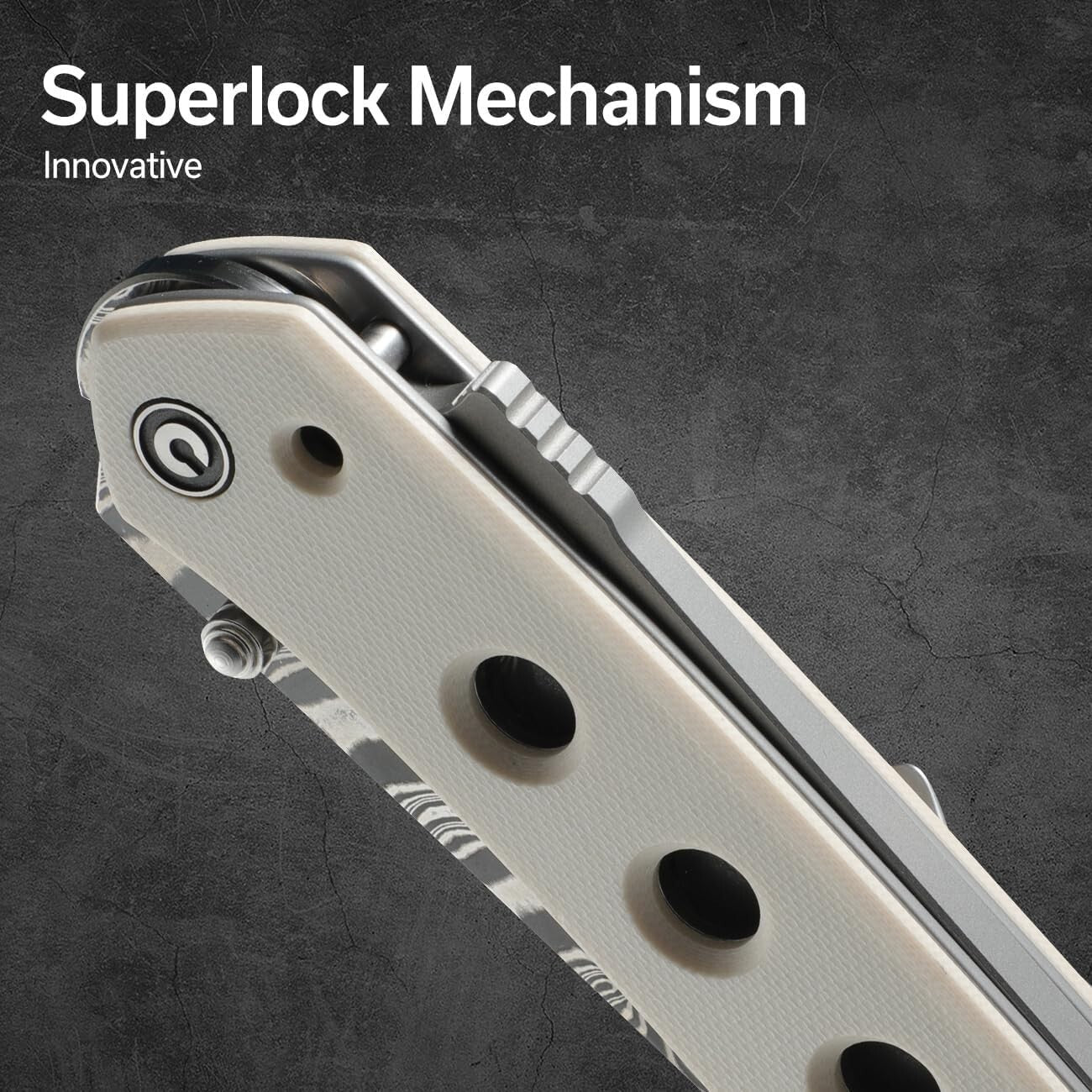 Ambidextrous Superlock Folding Knife with 3.54" Damascus Blade - Perfect Gift