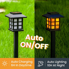 Load image into Gallery viewer, 10-Pack Flickering Flame Solar LED Lights - Waterproof Outdoor Decor