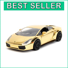 Load image into Gallery viewer, Fast &amp; Furious Gold Chrome Lamborghini Gallardo Collector's Die-Cast Car - 1:24
