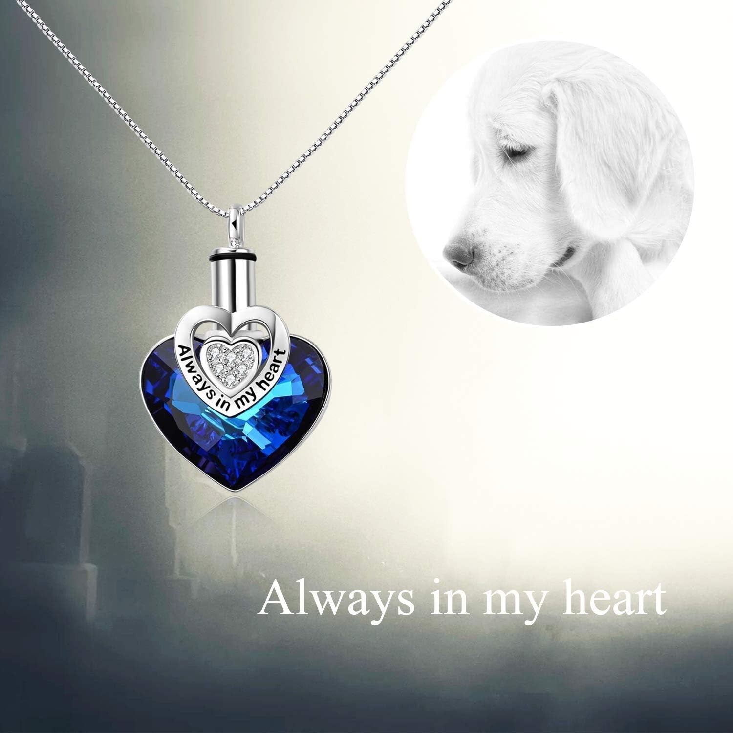 Forever in My Heart: Crystal Urn Necklace with Ash Storage - Elegant Keepsake