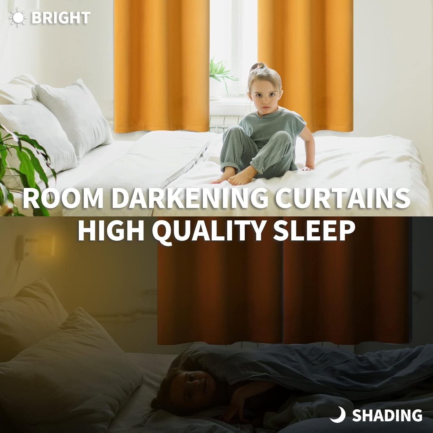 Stylish Room Darkening Drapes - 84 Inch Grommet Curtains in Warm Mustard Yellow