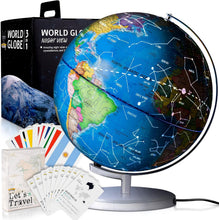 Load image into Gallery viewer, 9" Illuminated Kids World Globe - Interactive STEM Learning and Nightlight