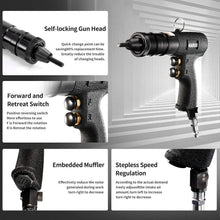 Load image into Gallery viewer, 3-in-1 Pneumatic Rivet Nut Gun - Adjustable Speed &amp; Self-Locking Heads Included