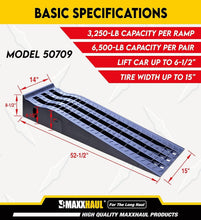 Load image into Gallery viewer, Portable Car Ramps with 6,500 lbs Capacity - Extendable Design for Accessibility