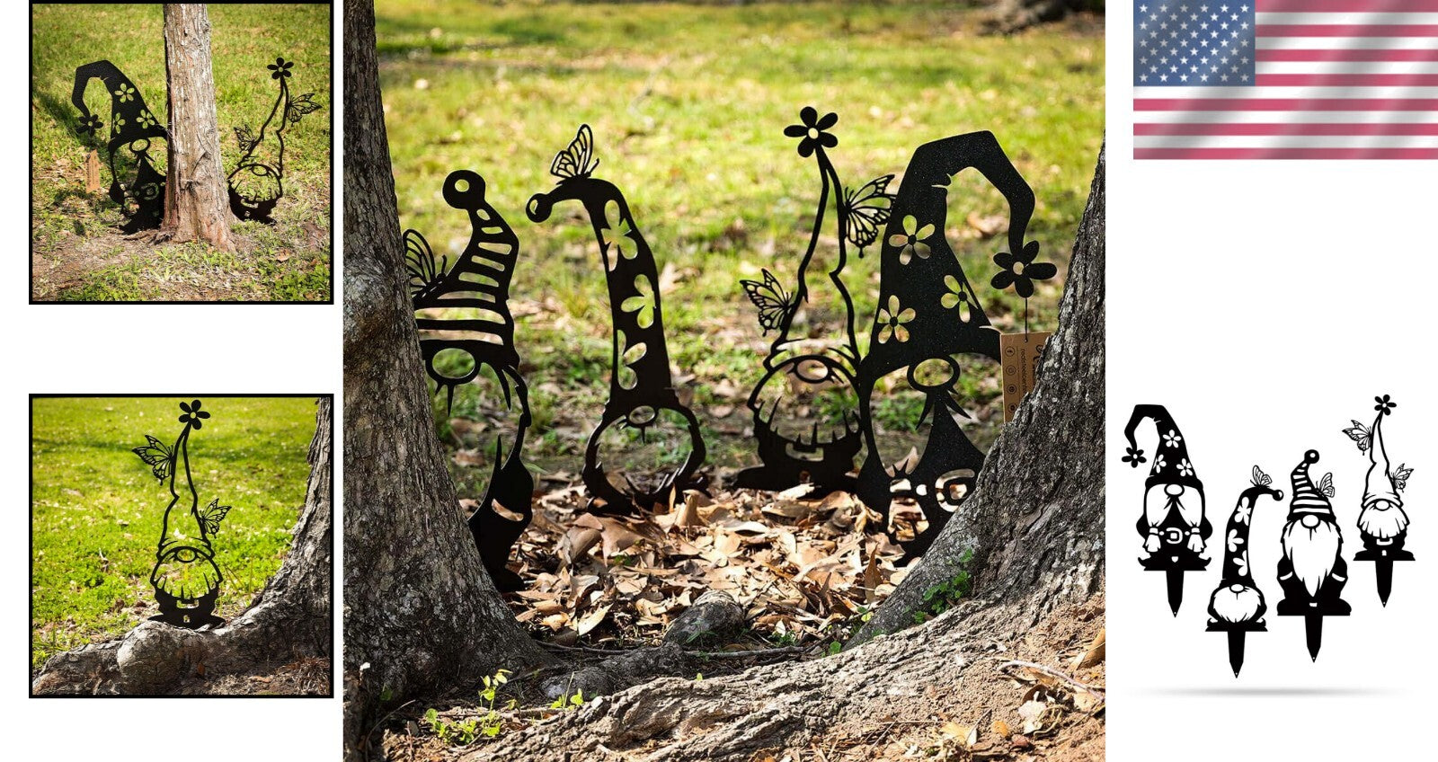 Charming 4 Pack of Handcrafted Garden Gnomes - Perfect Gift for Gardeners