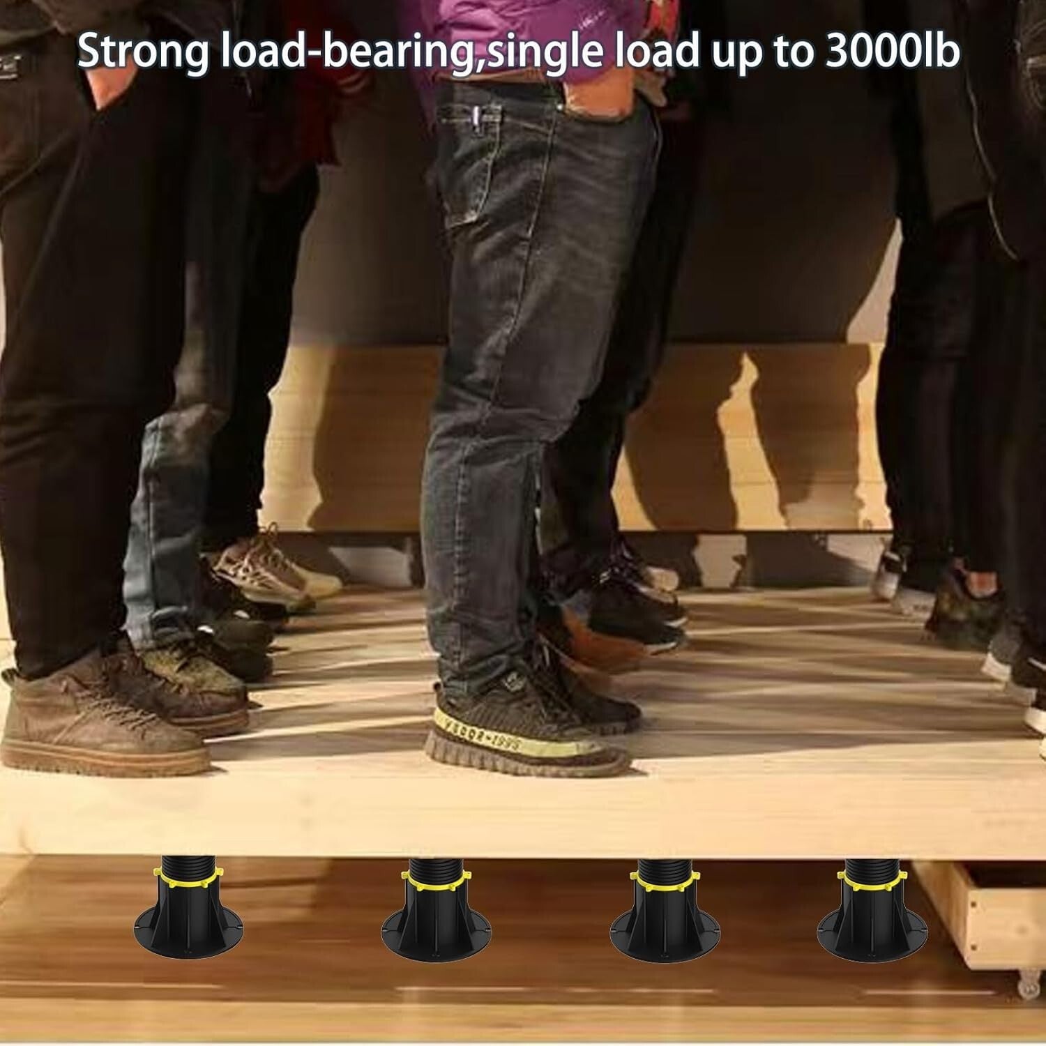 Sturdy Plastic Bed Frame Support Legs - Telescopic Design & Noise-Reducing