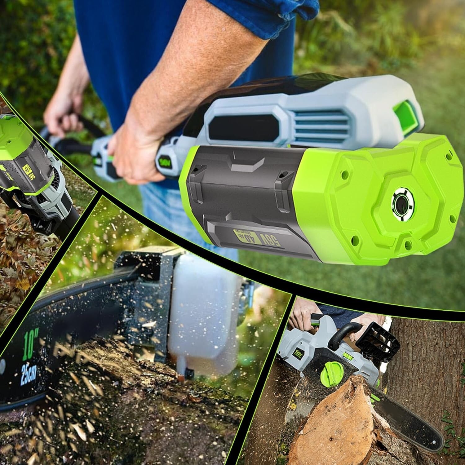 Durable 56V 4.0Ah EGO Replacement Battery with Power Indicator & Storage Holder