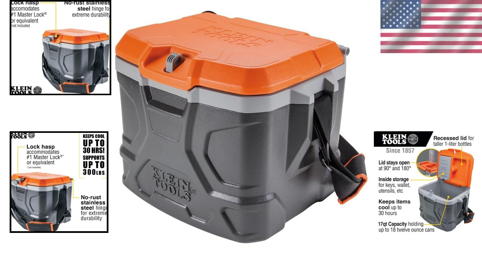 Durable 17-Quart Tradesman Pro Cooler Holds 18 Cans & Keeps Cool 30 Hours