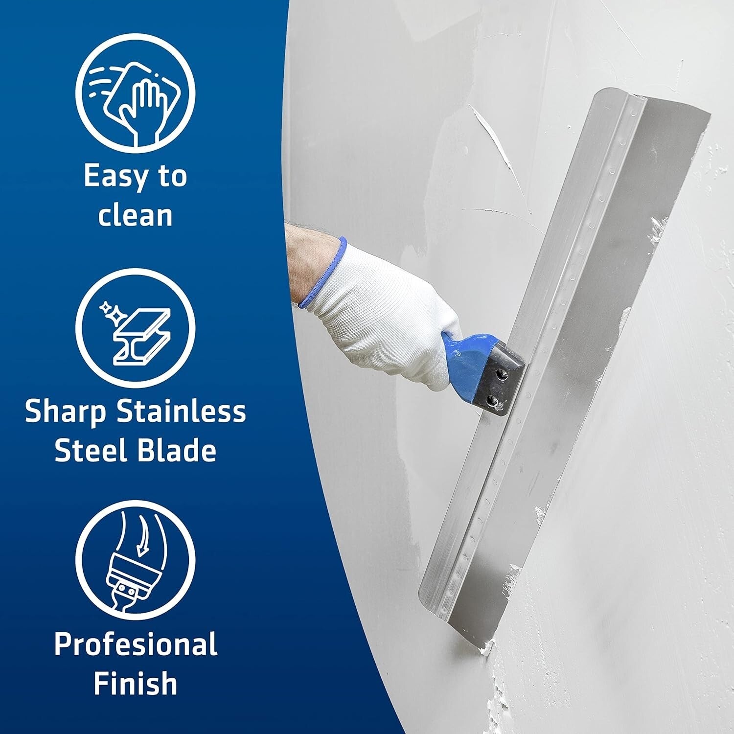 Versatile 24" Stainless Steel Spackle Tool - Ideal for Drywall Applications