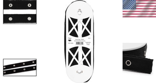 8-Yard Cotton Snap Tape with 12 Snaps - Perfect for DIY Sewing Projects