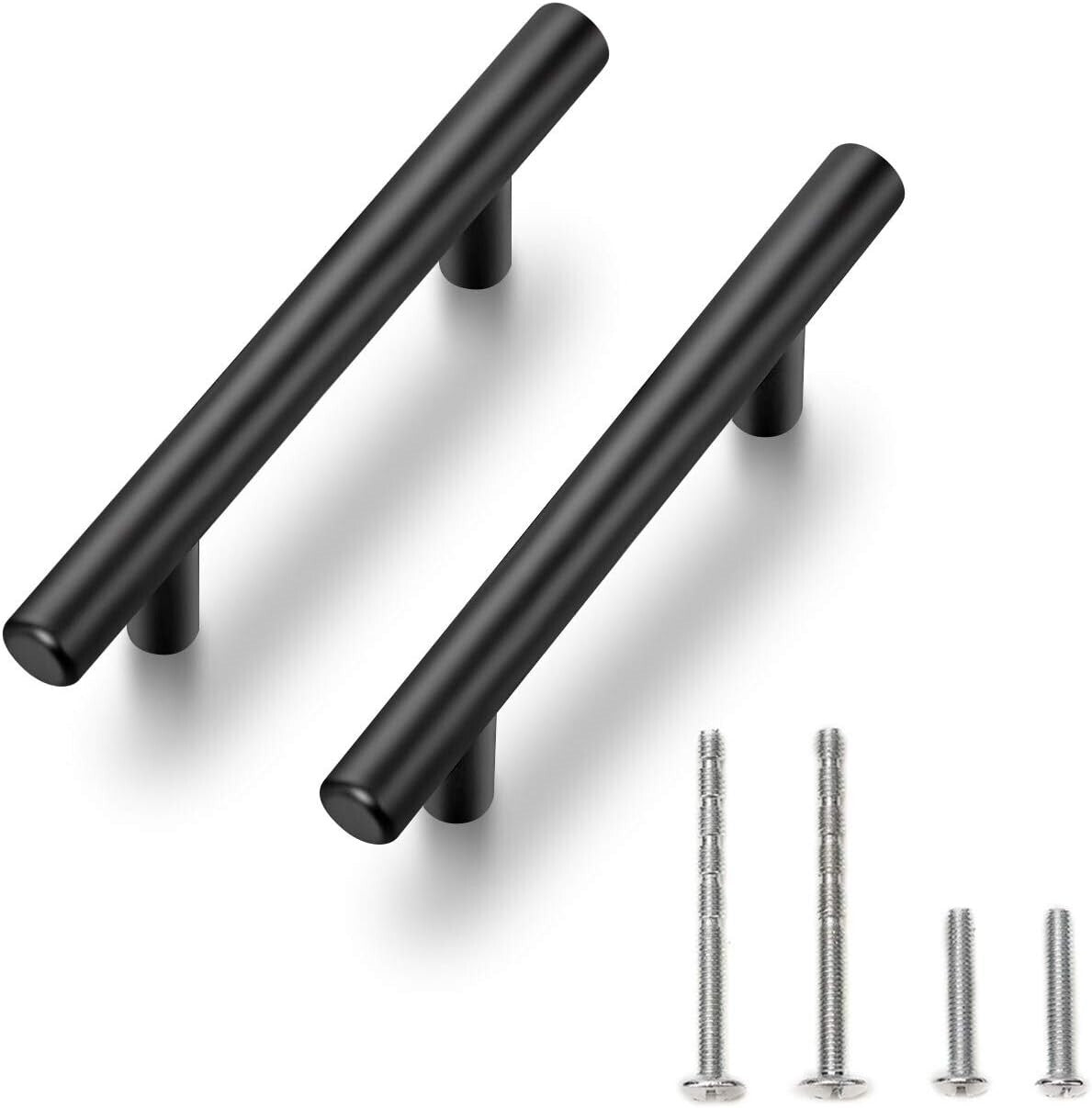 55 Pack 5-Inch Matte Black Stainless Steel Cabinet Pulls - Easy Installation
