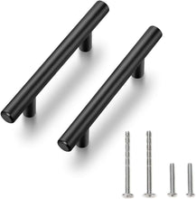 Load image into Gallery viewer, 55 Pack 5-Inch Matte Black Stainless Steel Cabinet Pulls - Easy Installation