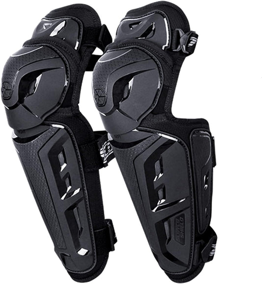 2 Pcs Adjustable Motorcycle Knee Shin Guard Pads - Safety & Comfort in One