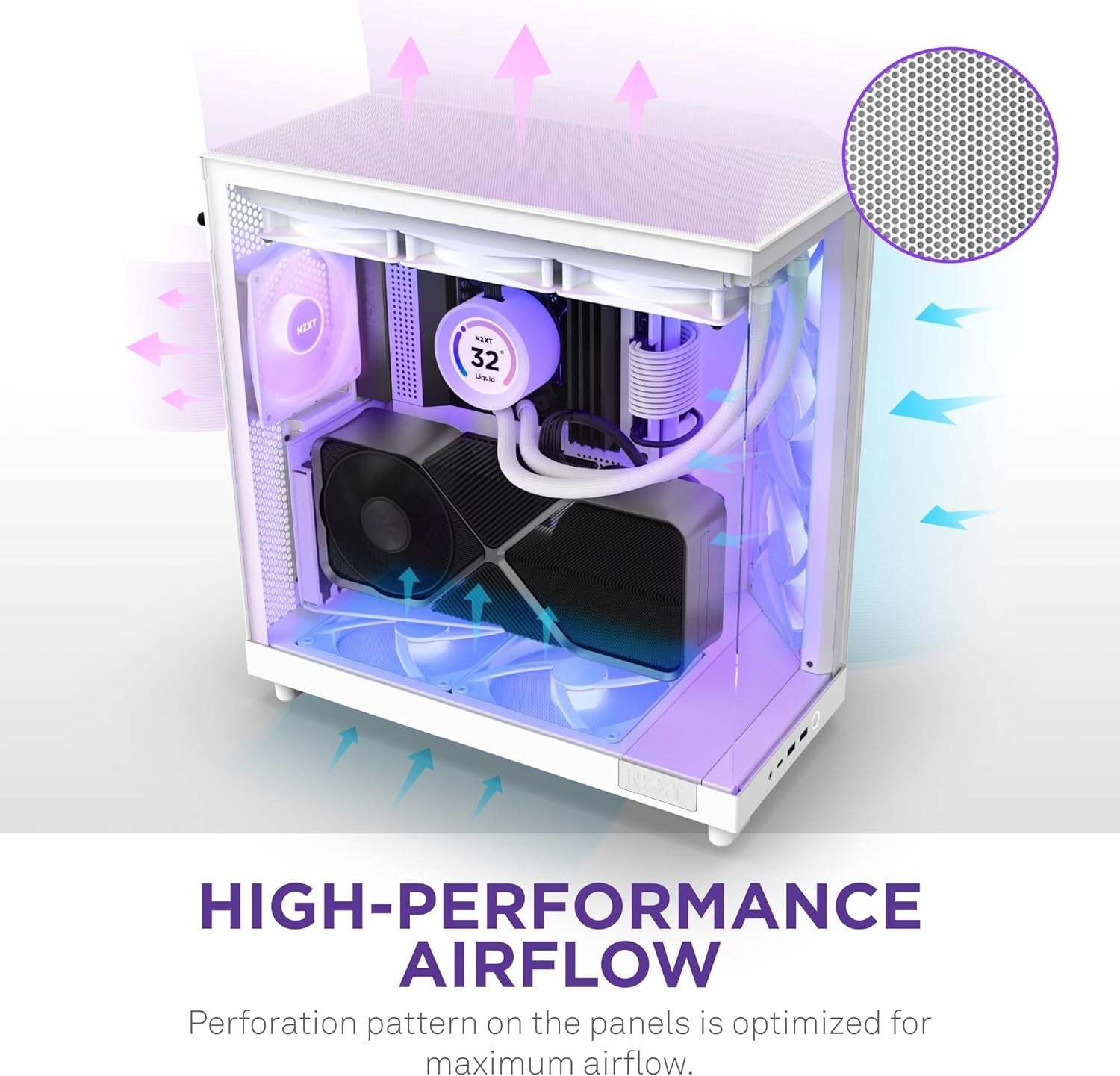 Compact H6 Flow RGB Airflow Case with Dual-Chamber Design & Cable Management