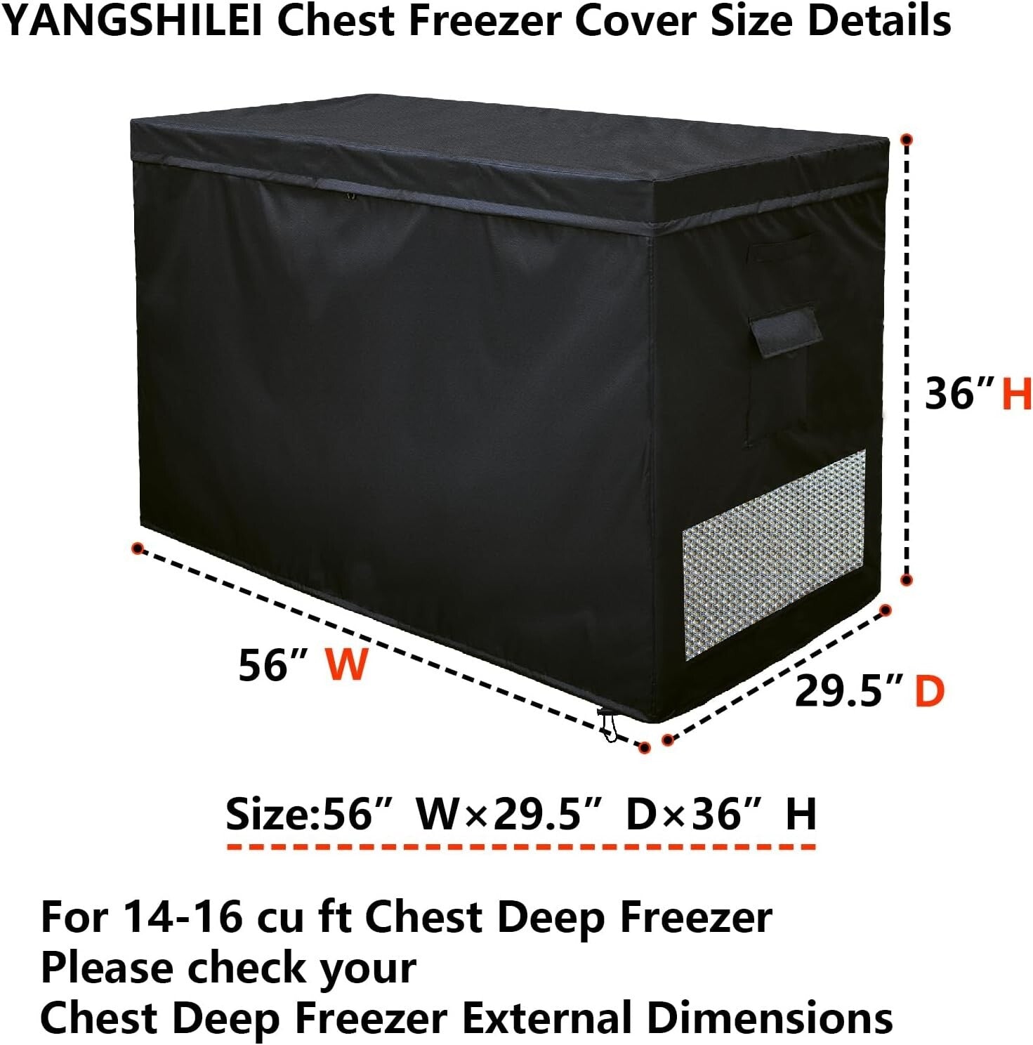 Heavy-Duty Chest Freezer Protector with Zipper Top – Fits 14-16 cu ft Models