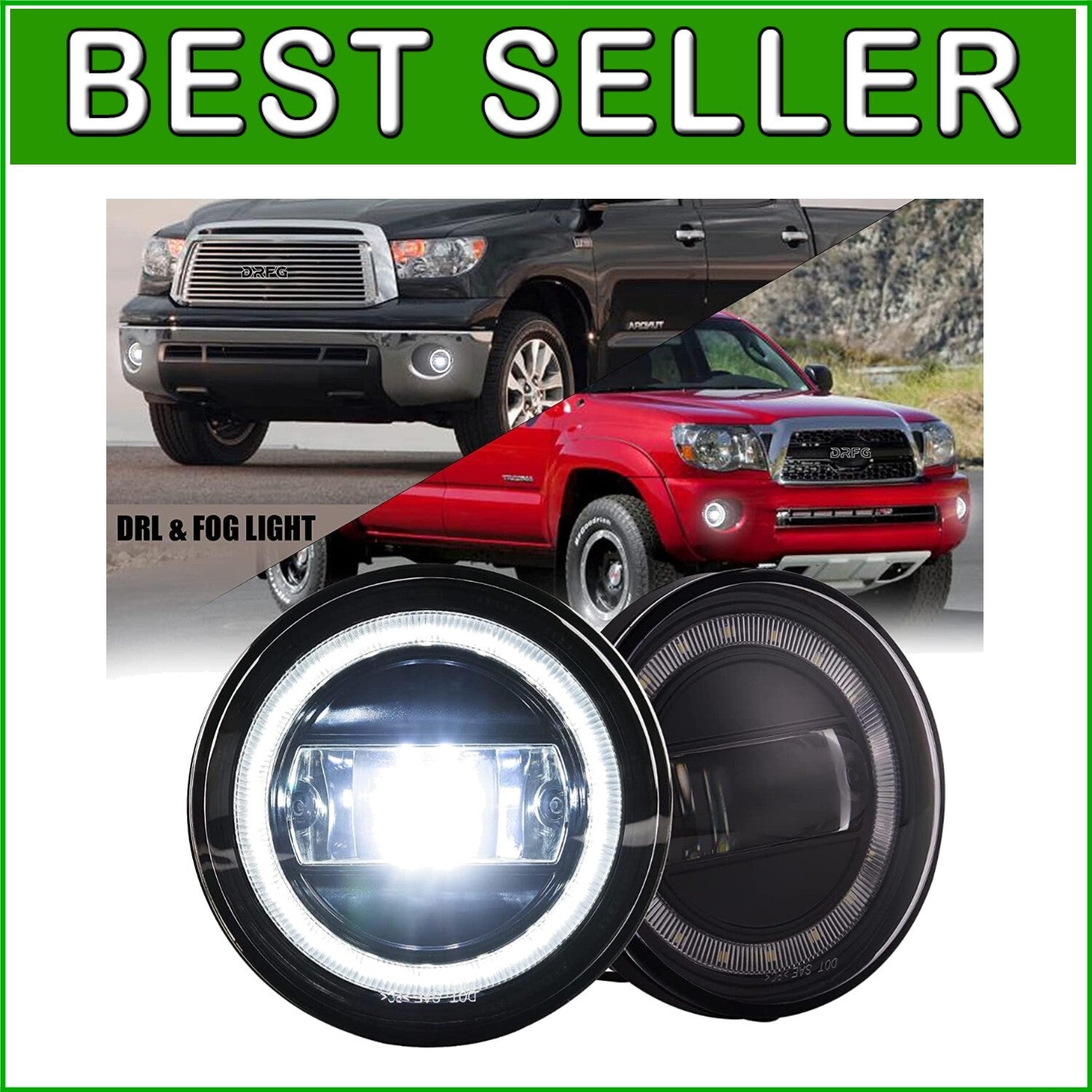 Bright LED Fog Light Assembly for Toyota Models 2004-2012 - Improved Visibility