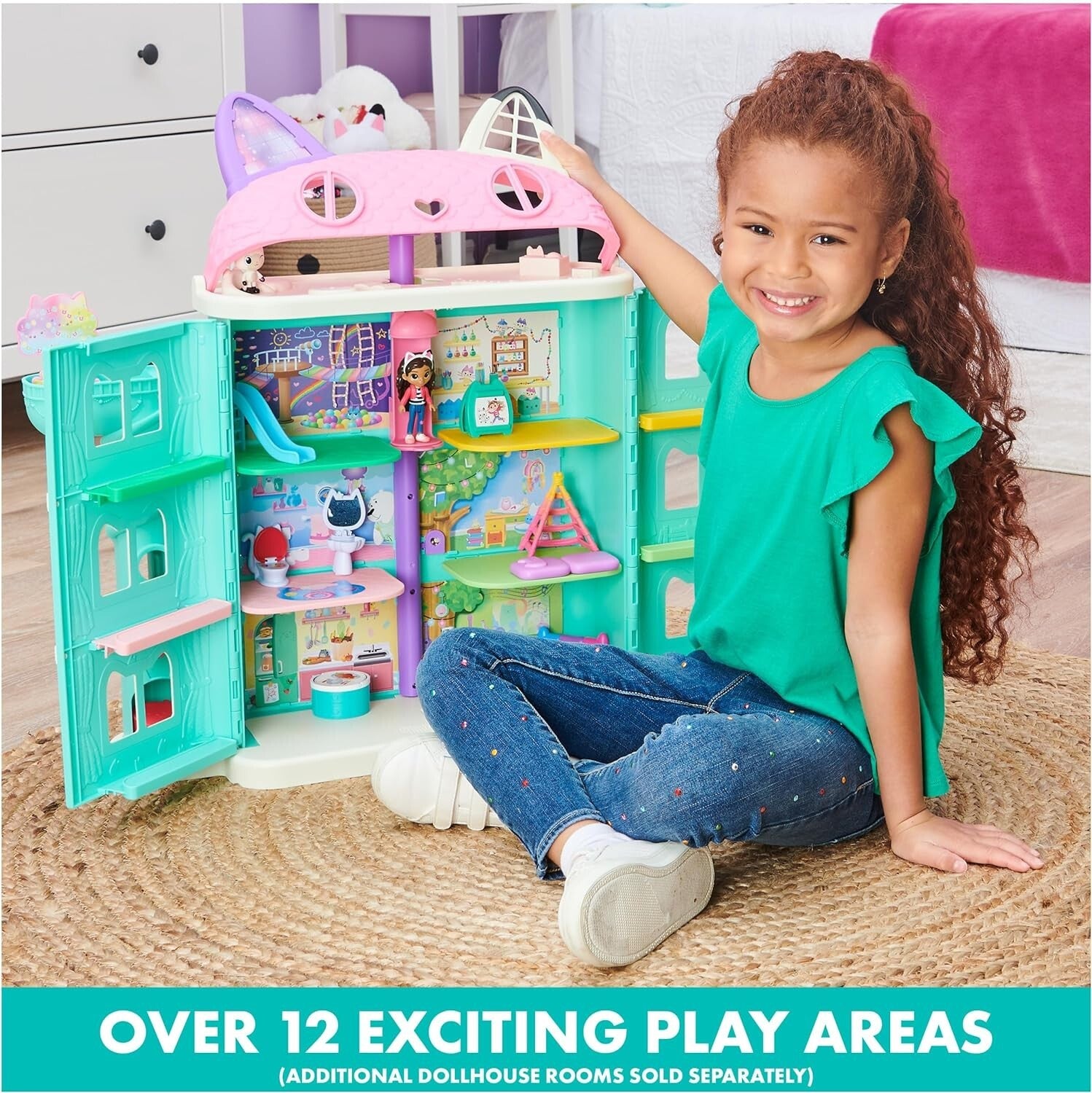 Gabby's Dollhouse - Massive 2ft Playset with Sound Effects & Collectible Figures