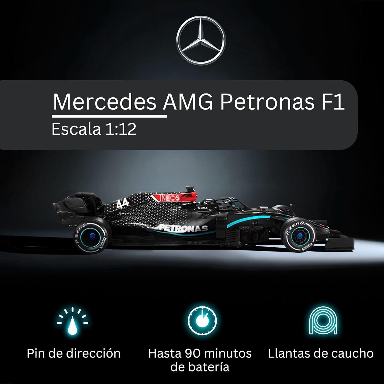Detailed 1:12 Scale Mercedes-Benz F1 W11 Remote Control Car - Fast & Fun Racing