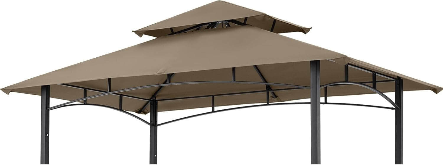 Elegant Double Tier 5x8 Canopy Replacement in Khaki - Grill Gazebo Essential