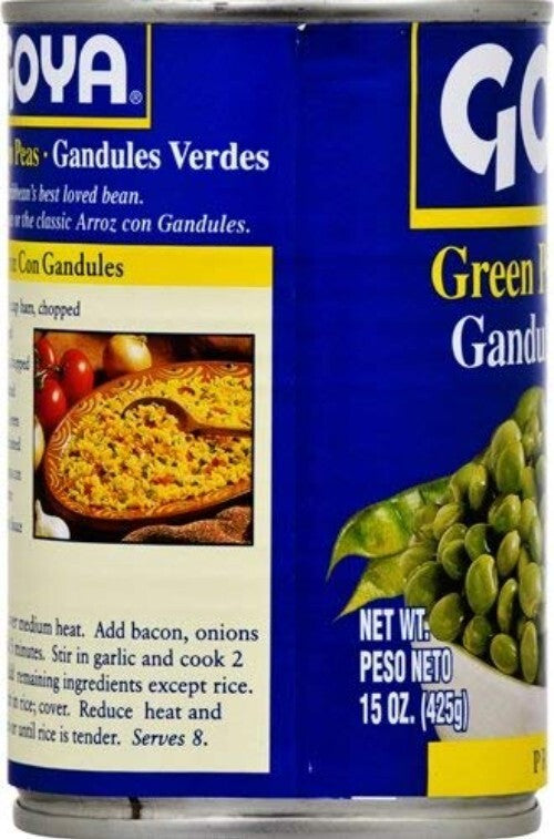 Foods Green Pigeon Peas Gandules, 15 Ounce Pack of 24 - Rich Flavor and Quality