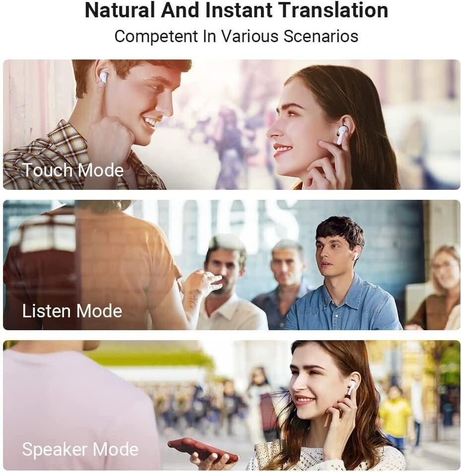 AI-Powered Language Translator Earbuds: 40 Languages, Active Noise Cancelling
