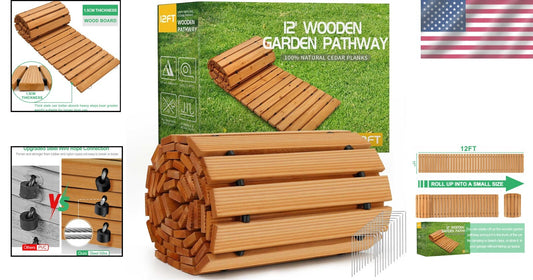 Space-Saving 2FT Weather-Resistant Cedar Walkway - Ideal for Outdoor Activities