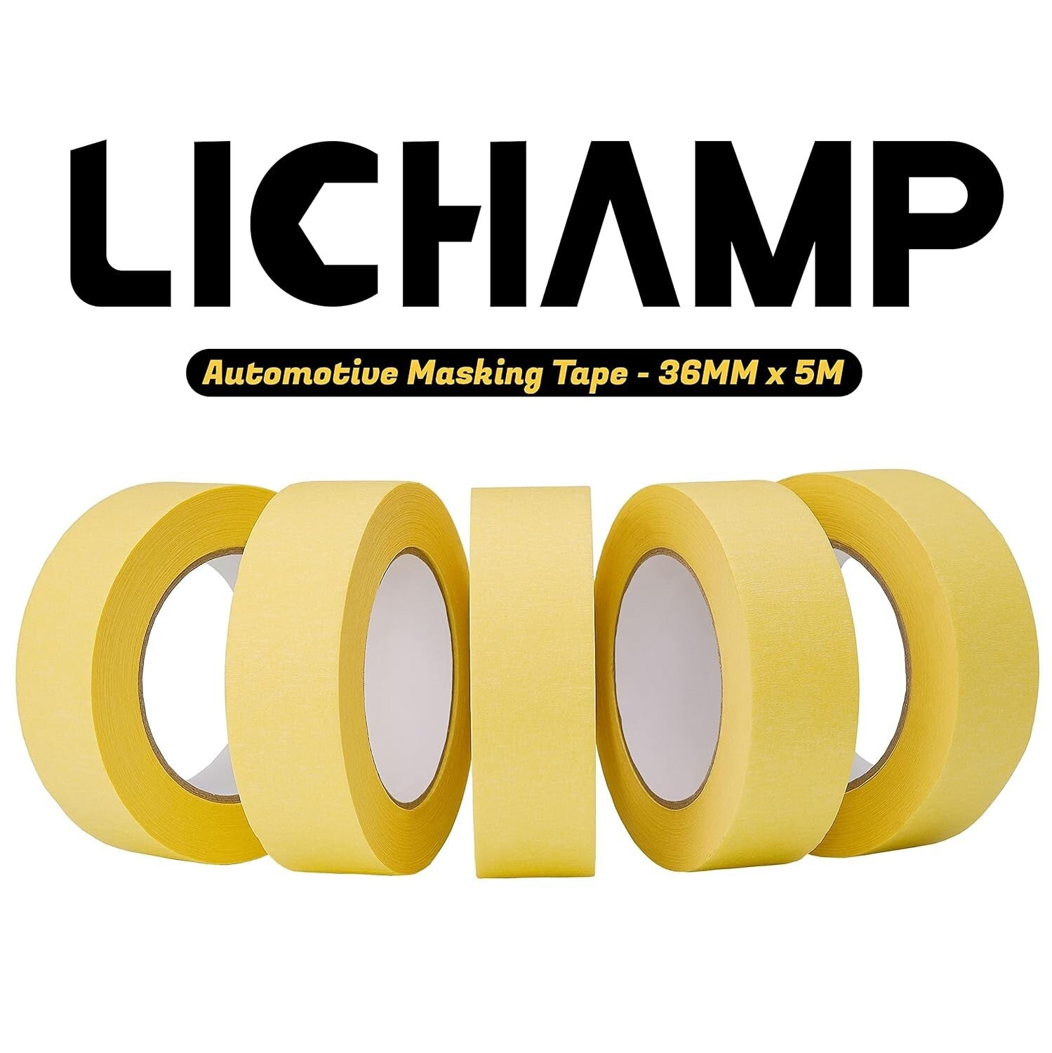 Flexible Yellow Masking Tape for Automotive Use - 10-Pack, Easy Tear Design