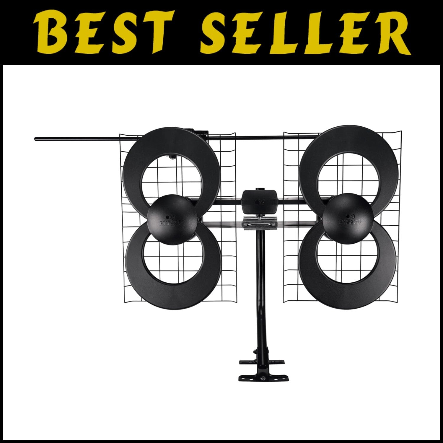 Multidirectional ClearStream 4V TV Antenna - 70+ Miles, Easy Installation, Black