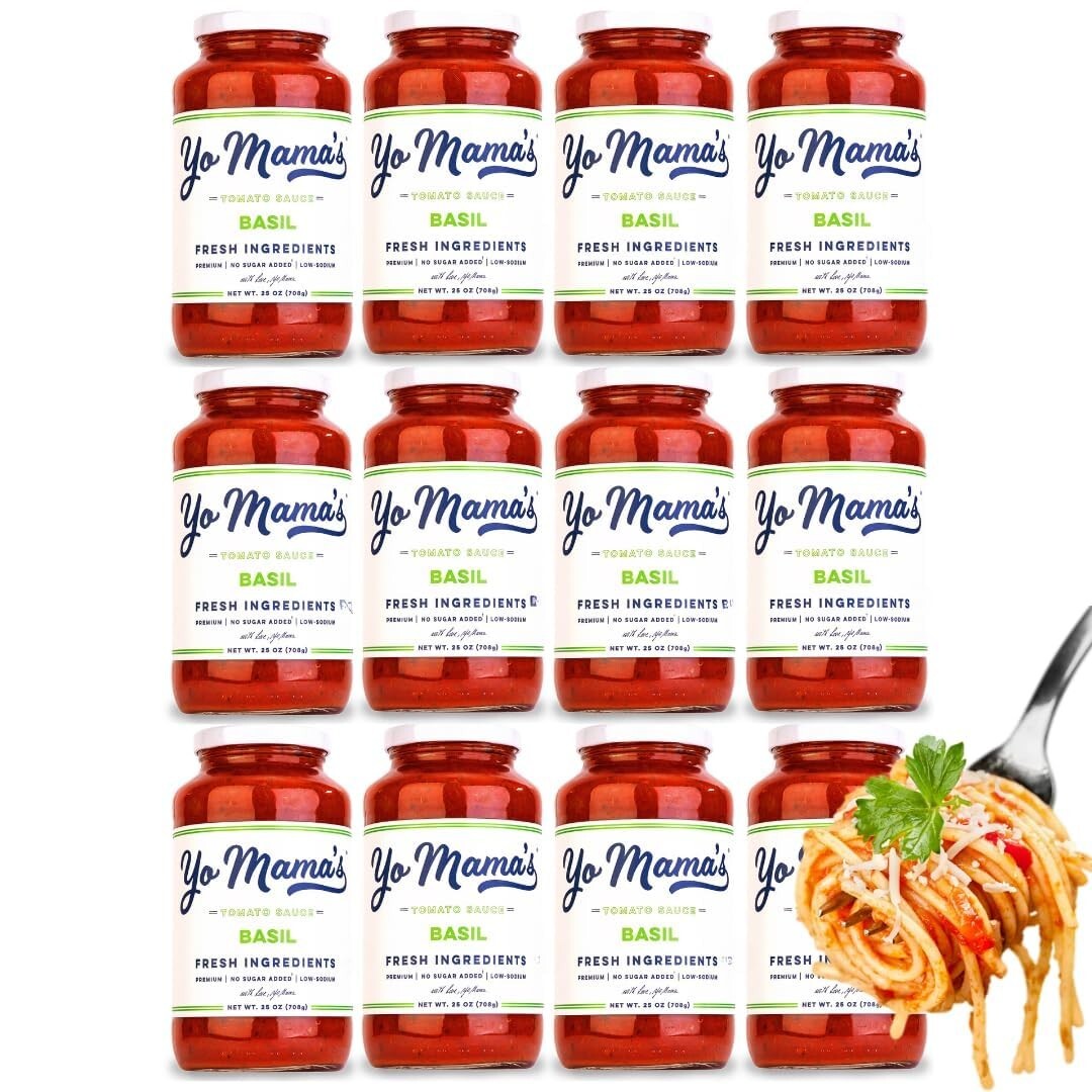 Gourmet Vegan Tomato Basil Pasta Sauce - 12 Count - Low Sodium & Low Glycemic