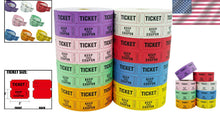 Load image into Gallery viewer, Colorful 50/50 Double Roll Raffle Tickets - 8000 Pairs for All Occasions