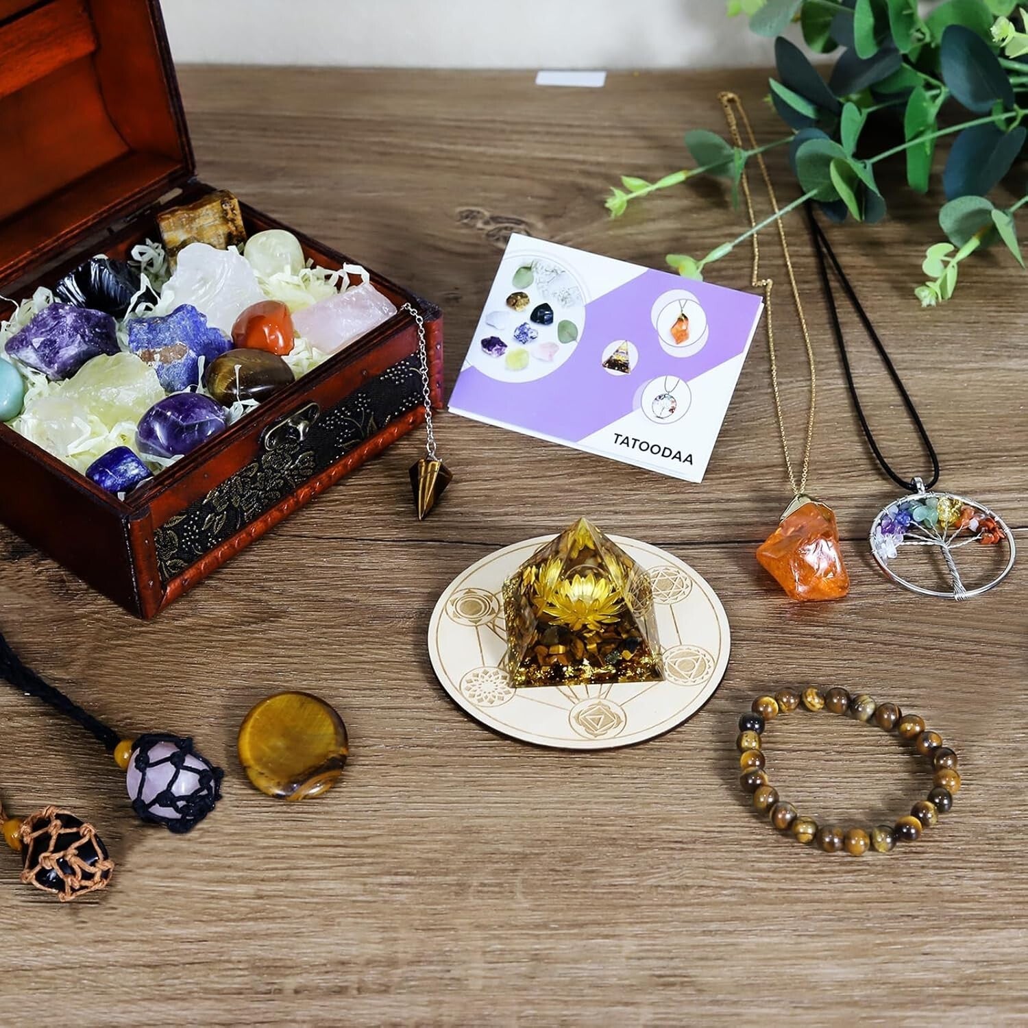 Elegant Stone Collection: 28 Pcs Chakra Crystals with Accessories for Healing