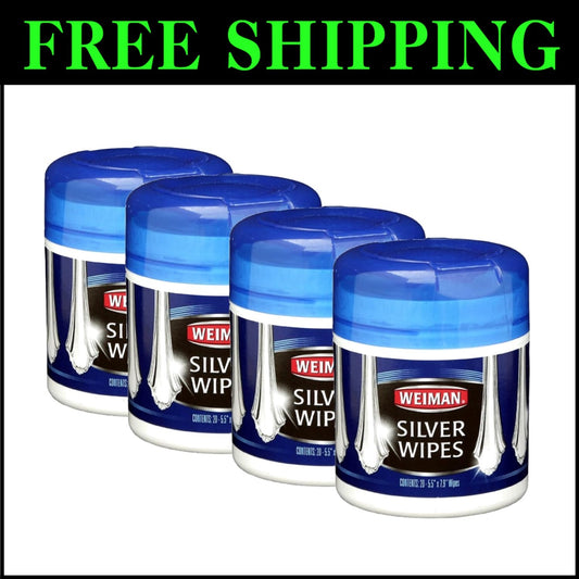 Ammonia-Free Silver Wipes Pack of 4 - 20 Wipes for Instant Shine and Protection