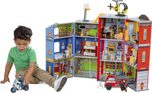 Load image into Gallery viewer, Everyday Heroes 3-Level Wooden Playset with Foldable Design &amp; Firefighter's Pole