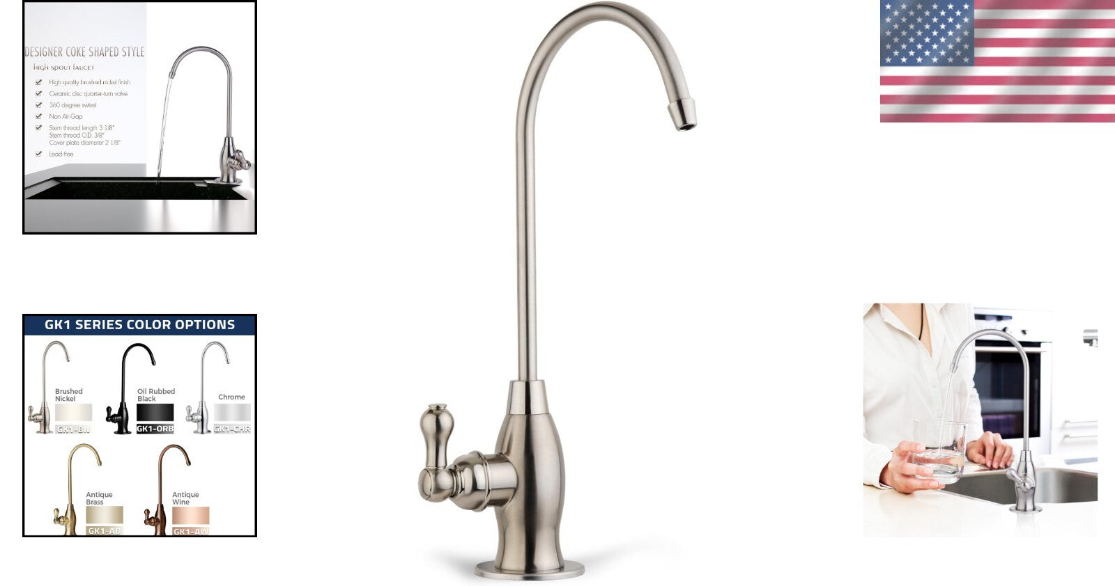 Stylish Brushed Nickel RO Faucet with Easy Installation and Durable Design