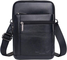 Load image into Gallery viewer, Compact Leather Messenger Bag with Multiple Pockets - Ideal for Travel &amp; Work