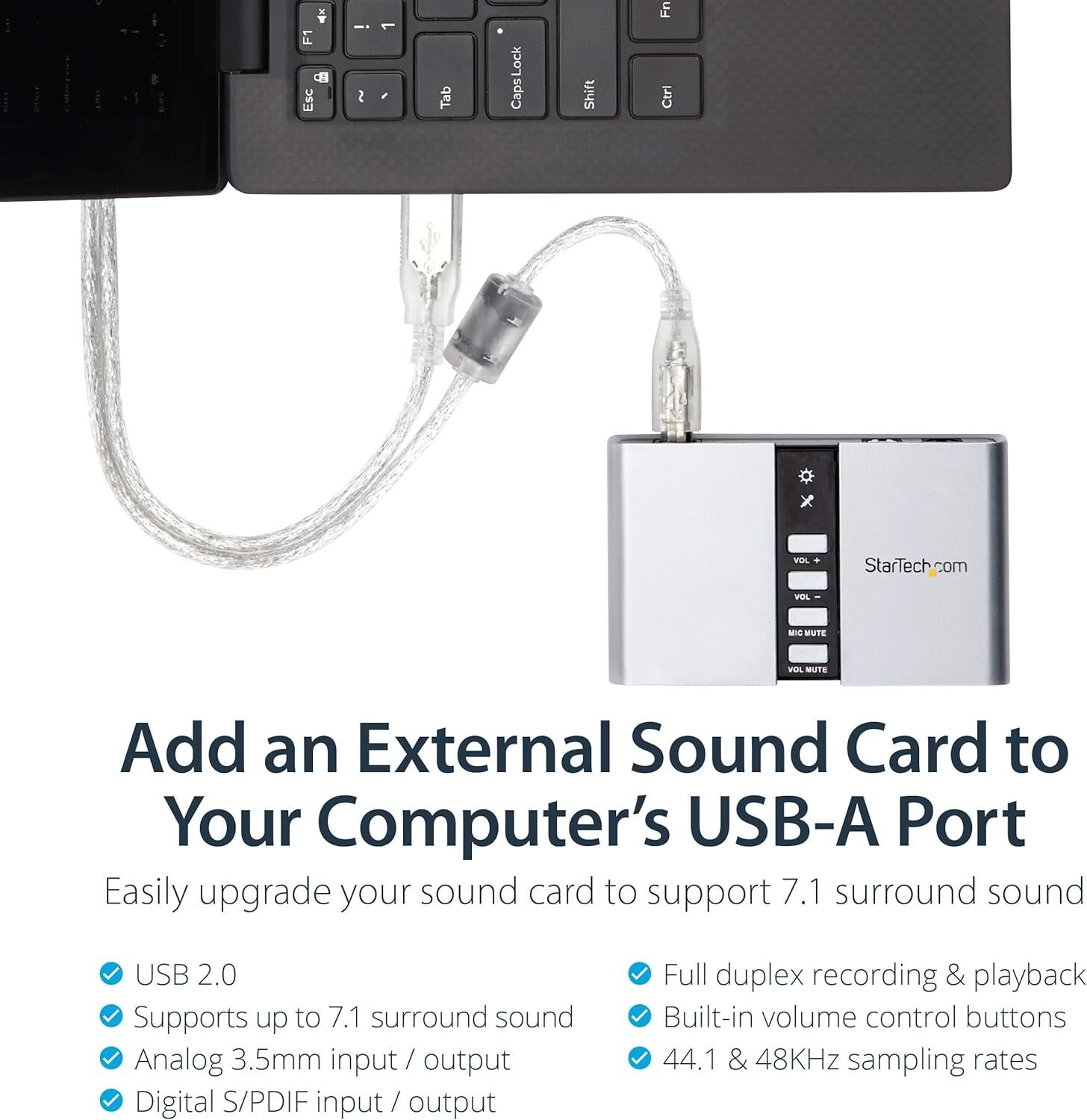 Easy-to-Install 7.1 USB Sound Card for Laptops and Desktops – High-Quality Sound