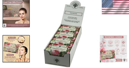 Triple Milled English Rose Scented Soap Bars - 8 x 7oz Moisturizing Treats