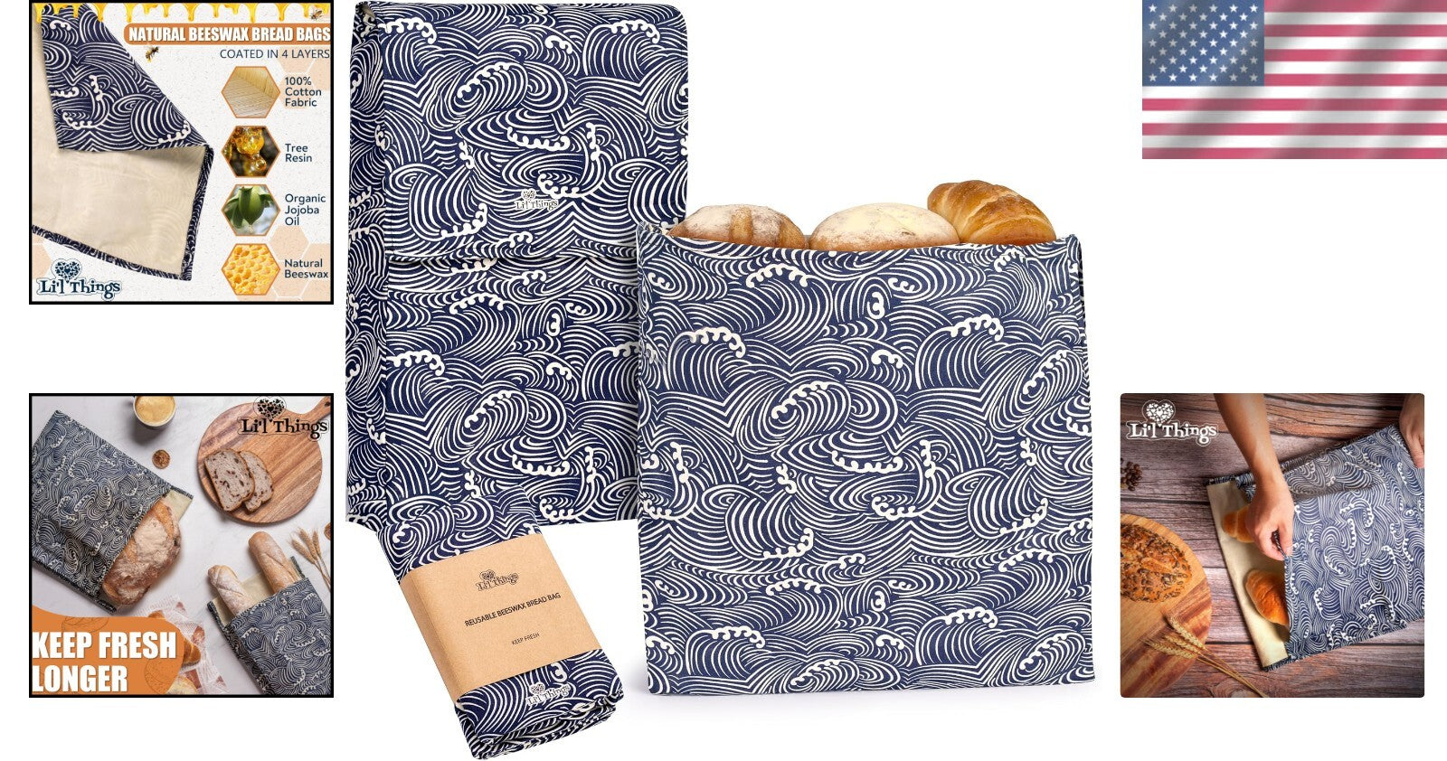 Sustainable Beeswax Bread Storage Bags - Extend Freshness, Reduce Plastic Waste