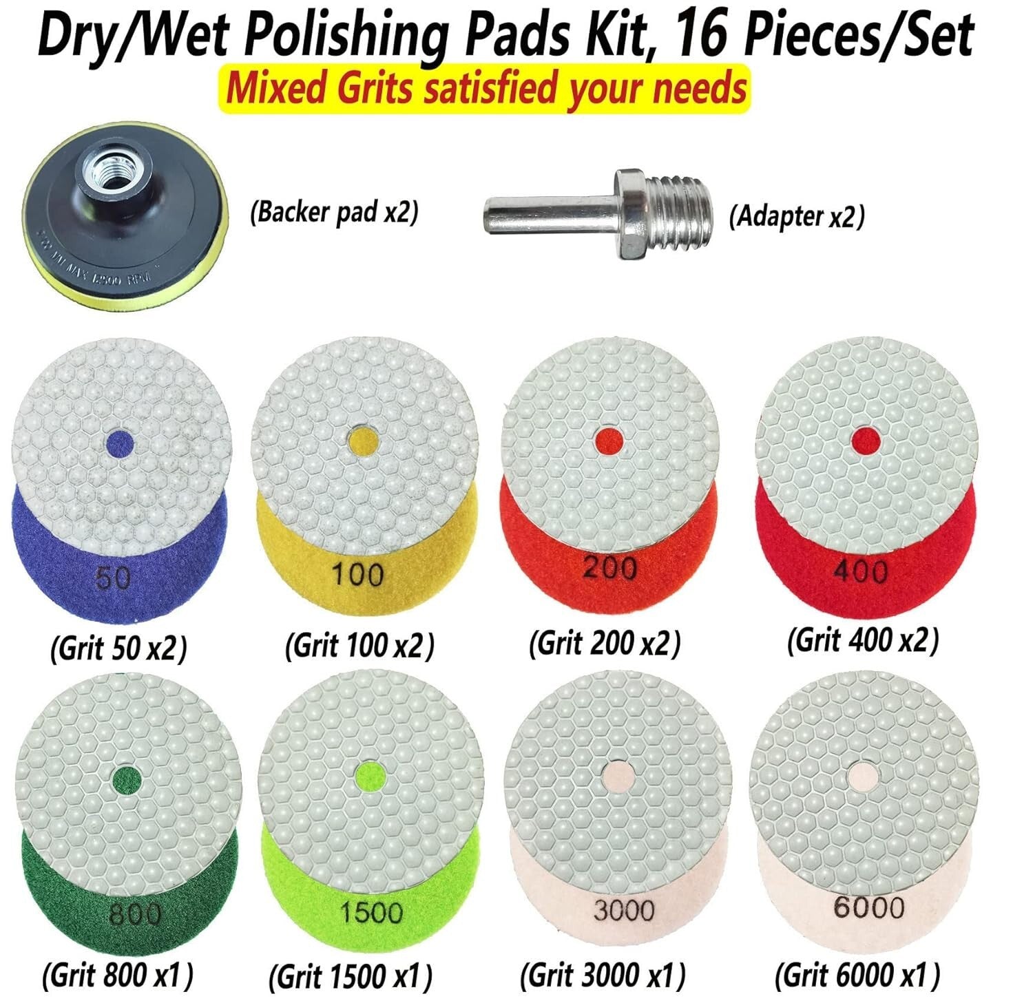 Effortless 4 Inch Dry Diamond Polishing Pads - Perfect for Precision Stone Work