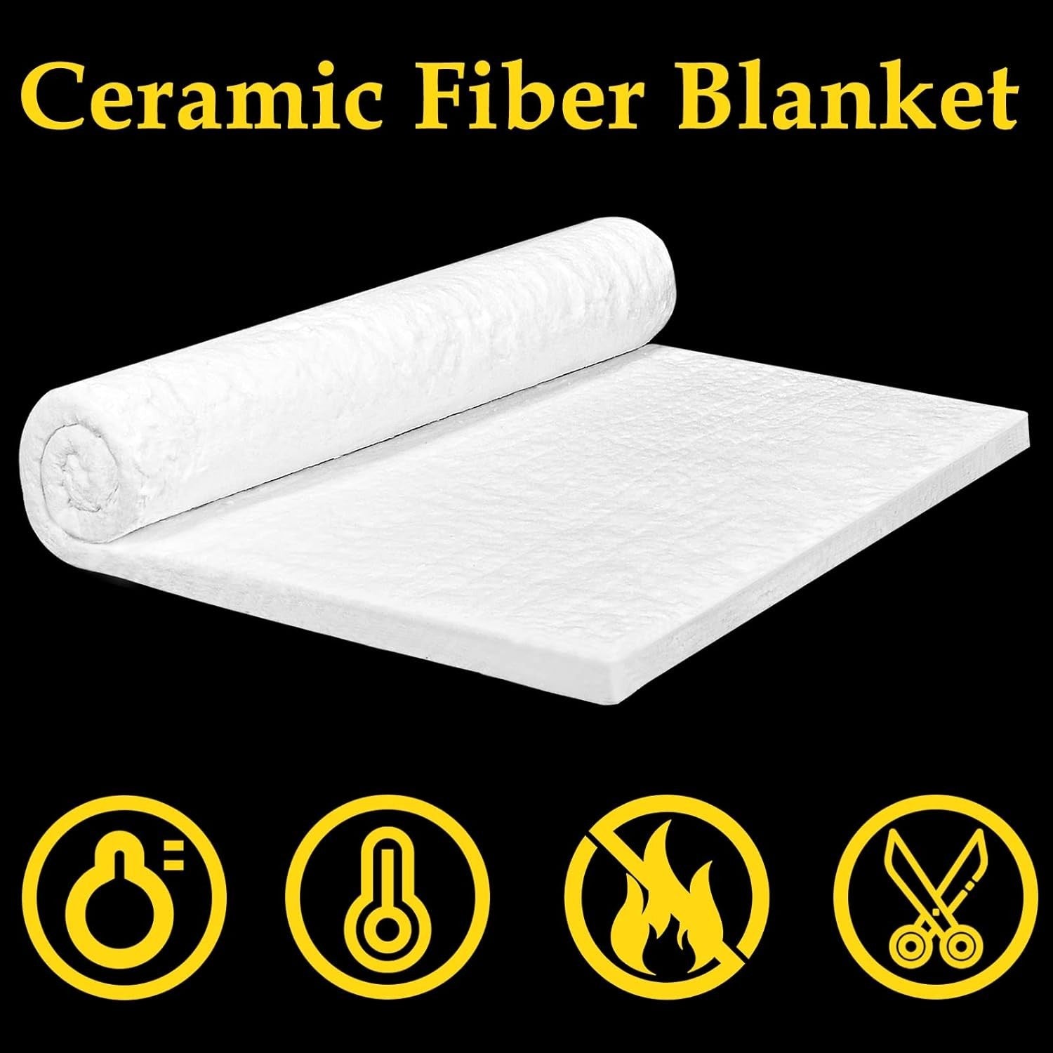10 sq. ft. Heavy-Duty Fireproof Ceramic Fiber Blanket for Ovens and Furnaces