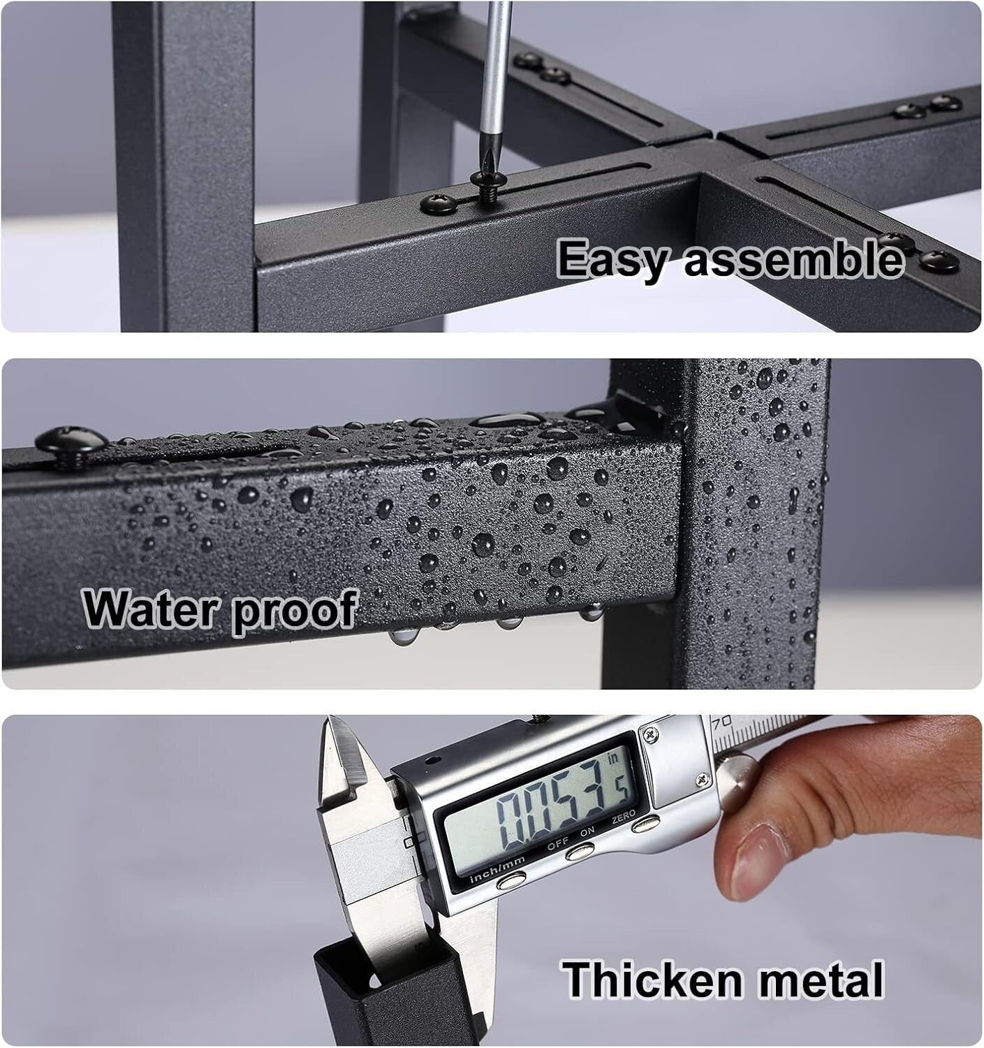 2 Pack Adjustable Metal Plant Stands for Large Planters, Heavy Duty 300 lbs