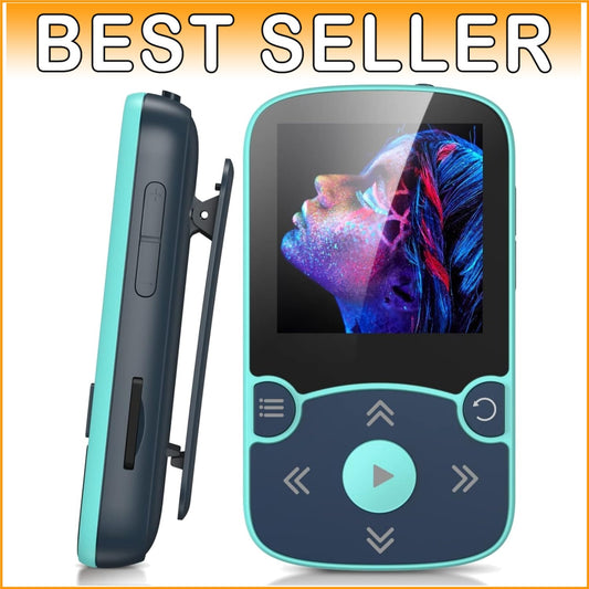 64GB Bluetooth 5.3 MP3 Player with Clip - Ultimate Sport Companion in Blue