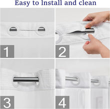Load image into Gallery viewer, Luxury No Hook Waffle Weave Shower Curtain with Snap-In Liner for Easy Install
