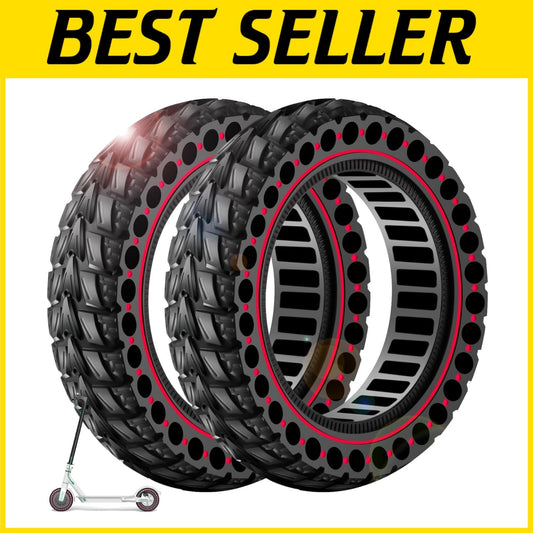 Year-Round 2PCS 10x2.5 Solid Tires for Electric Scooters - Puncture Resistant